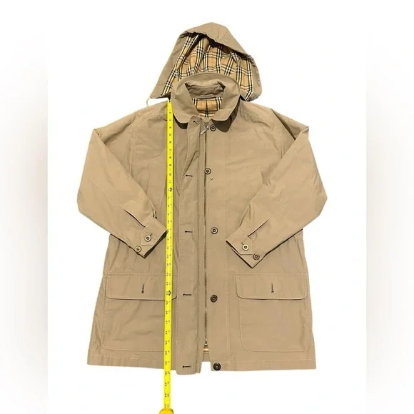 Burberry London Trench Coat Detachable Liner Hood Nova Check Beige Men US Size L - Picture 6 of 13